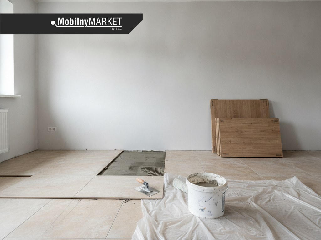 Wykończenie mieszkania pod klucz – materiały budowlane i narzędzia w trakcie prac wykończeniowych